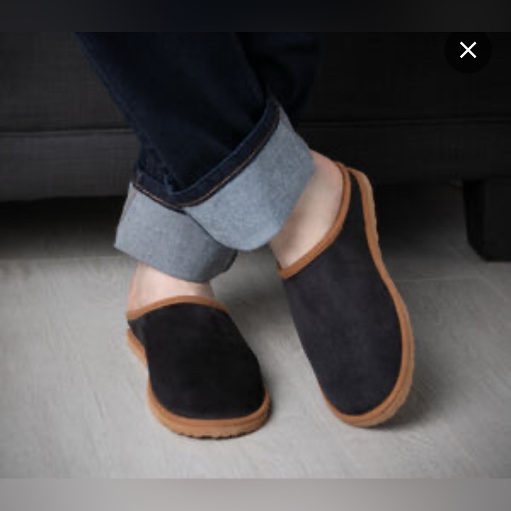 GARNEAU WOMENS SLIPPERS MULES LEATHER SHEEPSKIN Sz 9-10